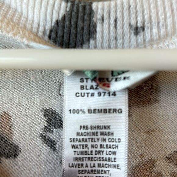 Hard Tail pullover tunic cream tie dye XS brown and grey vneck - Picture 4 of 7